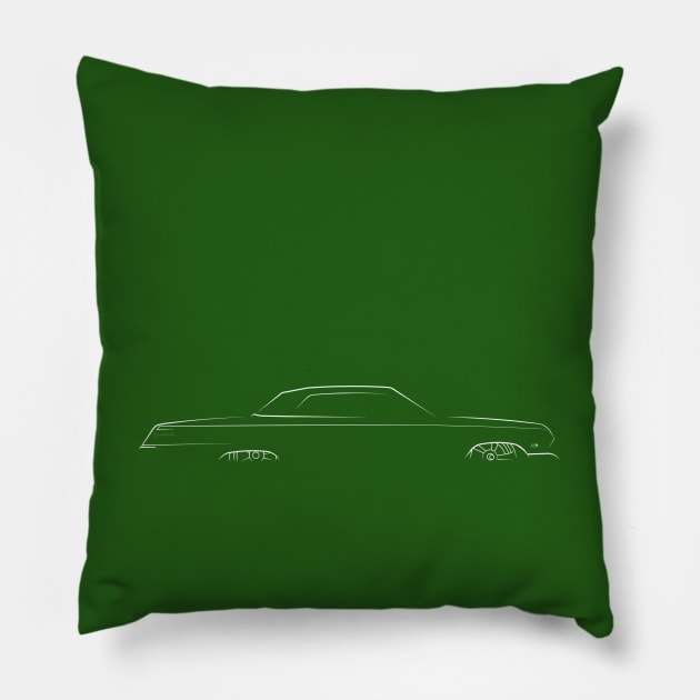 1962 Chevy Impala - Stencil profile, white Pillow by mal_photography
