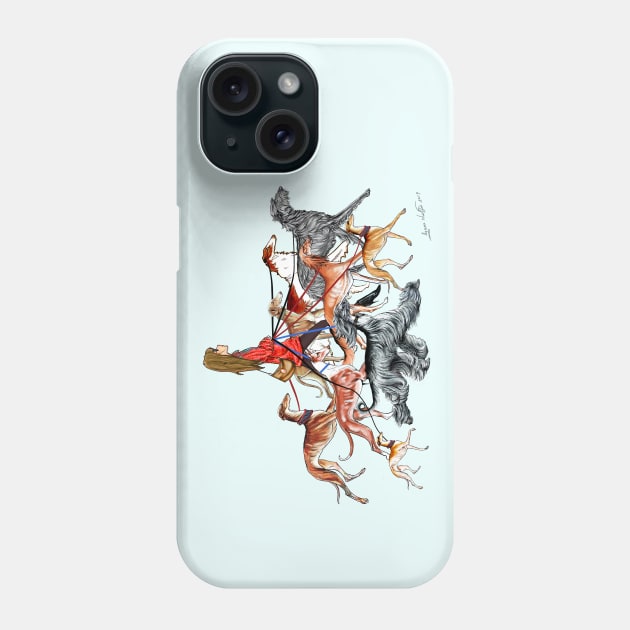 NEW!!!   Walking the Sighthounds.   BROWN HAIR! Phone Case by chepea2