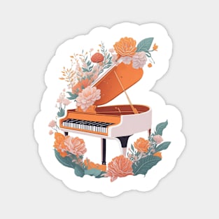 Piano and Flowers Magnet