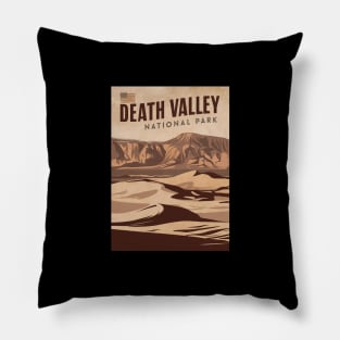 Death Valley National Park Vintage US Travel Poster Pillow