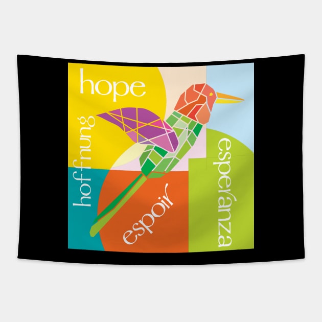 Hope-Espoir-Hoffnung-Esperanza Tapestry by jazzworldquest
