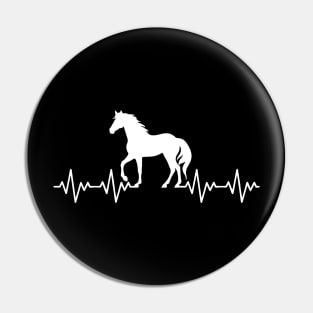 Horse Heartbeat Gift For Horse Lovers Pin