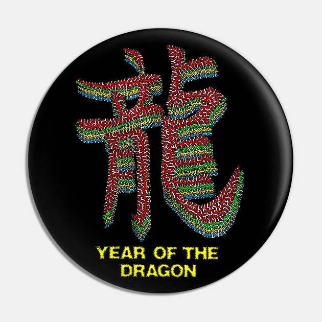 Year Of The Dragon Pin by NightserFineArts