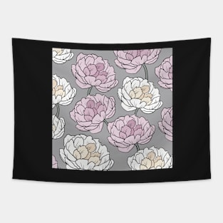 The white and pink peonies in a lovely pattern Tapestry