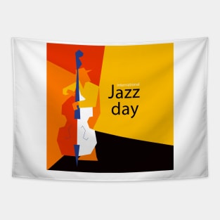 Jazz musician polygonal background Tapestry