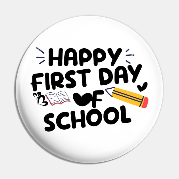 Primary First day of school designs: Happy Primary-secondary First Day of School, Vibrant back to school art, Funny School Quote, Back to School, Kids and Teachers Design Pin by AMRIART