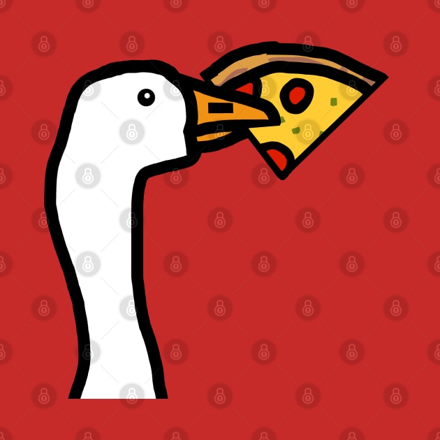 Portrait of a Gaming Goose Stealing Pizza by ellenhenryart