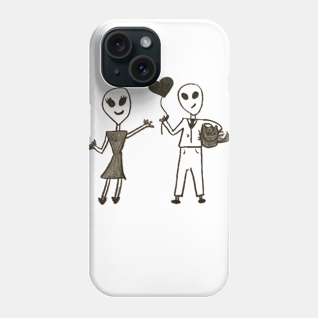 Alien love Phone Case by Penny Lane Designs Co.