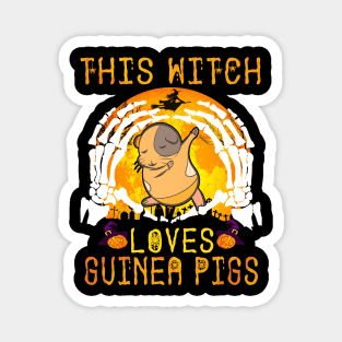 This Witch Loves Guinea Pigs Halloween (110) Magnet