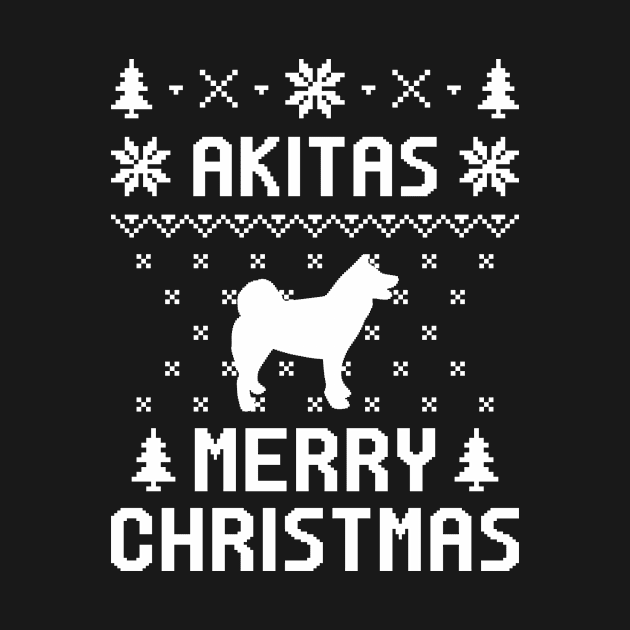 Akitas Ugly Christmas Sweater Vintage by TeeRetro