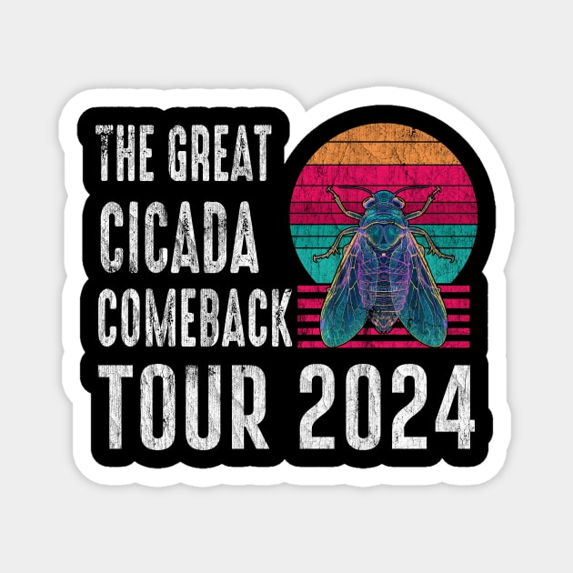 The Great Cicada Comeback Tour 2024 Vintage Magnet by Zimmermanr Liame