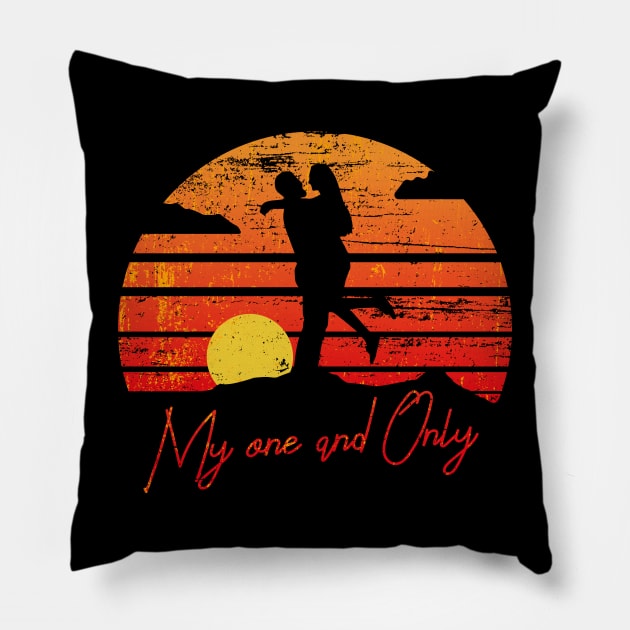 Funny valentines day cute design for couples My one and only Pillow by Goldewin