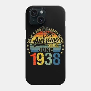 Vintage 84 Years Old June 1938 Decorations 84th Birthday Phone Case