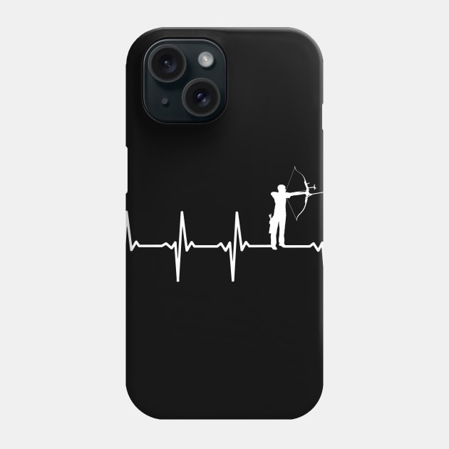 Archery Heartbeat Gift For Archers & Bow Hunting Lovers Phone Case by OceanRadar