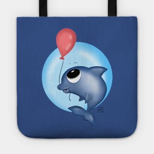 Dolphin with a balloon Tote
