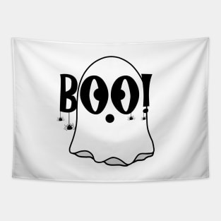 Boo! Halloween t-shirt, Ghost Tee, Ghost costume, Trick and Treat, Black and white design, Halloween Ghost top, Ghost Face shirt, Halloween Tapestry