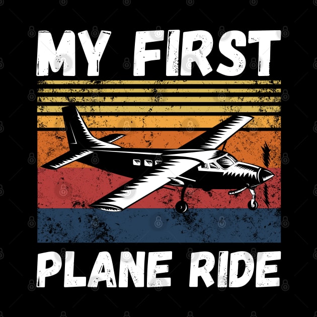 My First Plane Ride, Retro Vintage Sunset Airplane by JustBeSatisfied