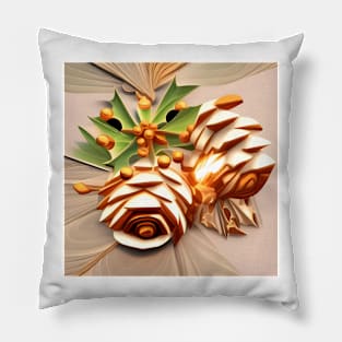 Pine Cones with Holly Pillow