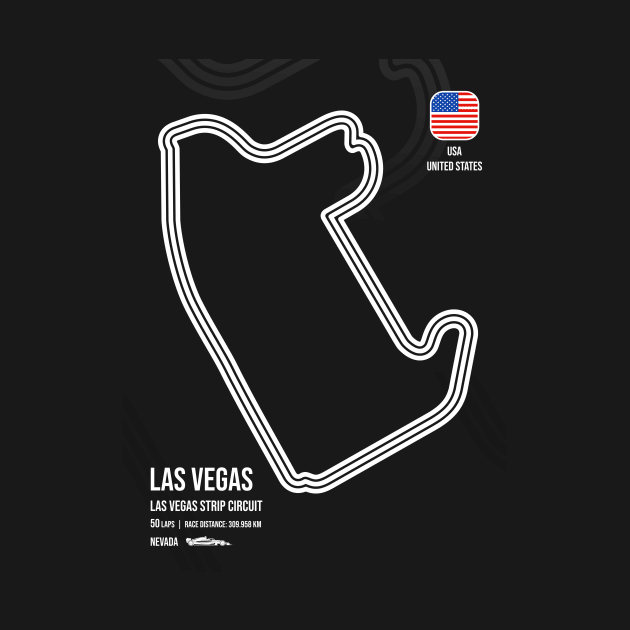 Las Vegas Race Track (B&W) by RaceCarsDriving