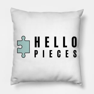 Hello Pieces- Standard Black Pillow