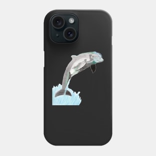 Dolphin Jumping Above the Waves- Light Blue Phone Case