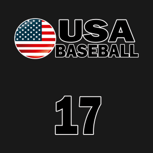 USA Baseball Number 17 T-shirt Design T-Shirt