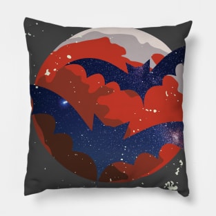 Red Full Moon Star Bat Pillow