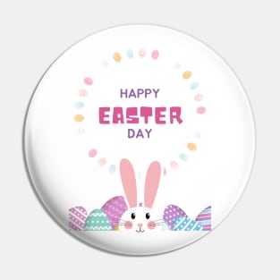 Happy Easter Day bunny and eggs 2023 Pin