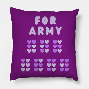 For ARMY Purple Hearts Braille (The Astronaut by Jin of BTS) Pillow