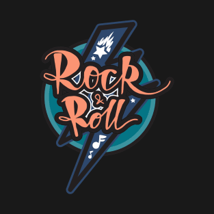 Rock Roll Lettering T-Shirt