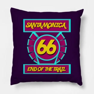 Route 66 - end of the trail Santa Monica Pillow