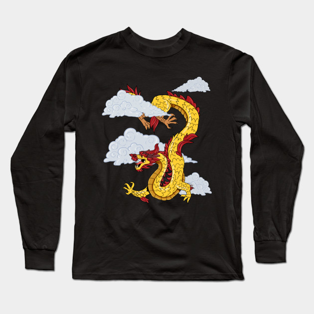 Chinese Dragon Gift Print Martial Arts Vintage Asian Zip Print Chinese Dragon Long Sleeve T Shirt Teepublic