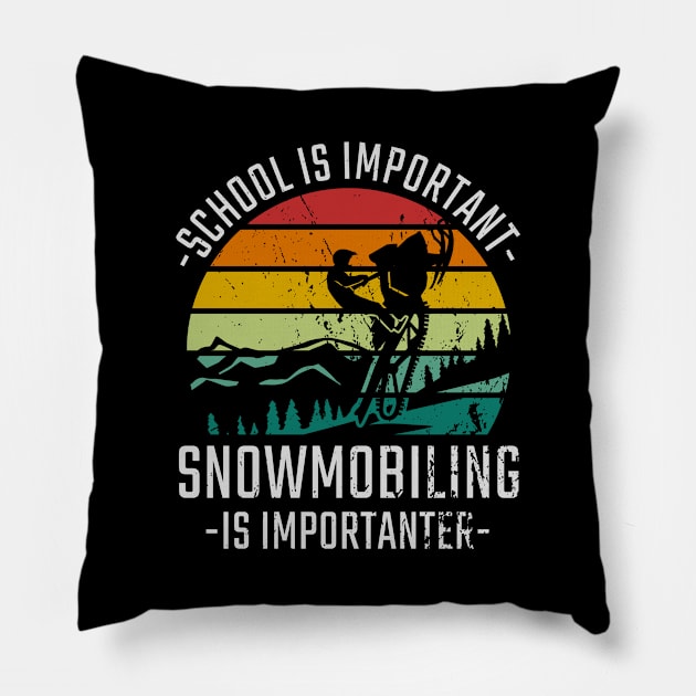 Snowmobiling Snowmobile Pillow by Shiva121