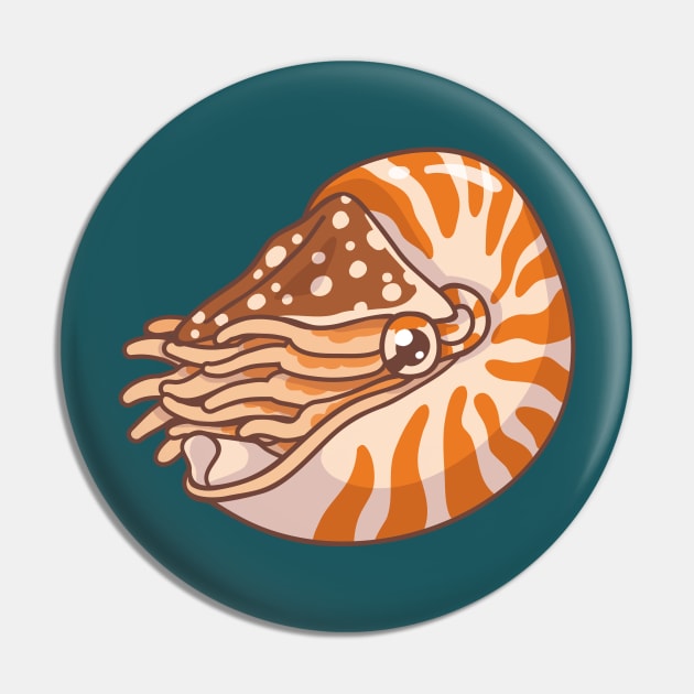 Chambered Nautilus Pin by bytesizetreasure