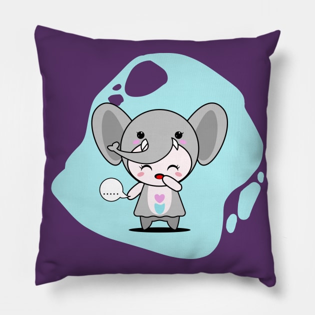 Cute Elephant Character Pillow by NayaRara