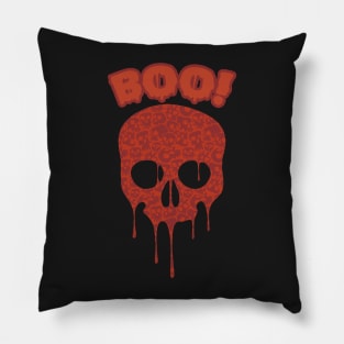 BOO! dripping skulls halloween Pillow