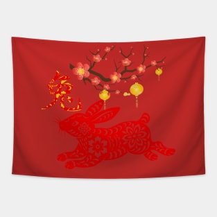 2023 Year Of the Rabbit Chinese Zodiac Chinese New Year Tapestry