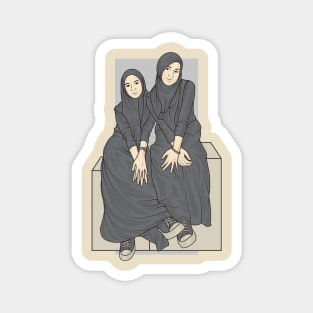 Hijab Girls In Balck Outfit Magnet