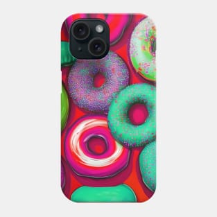 Colorful Donuts Red Phone Case