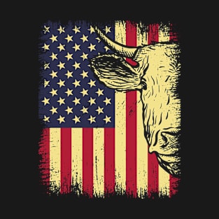 Cow Farmer USA Flag T-Shirt