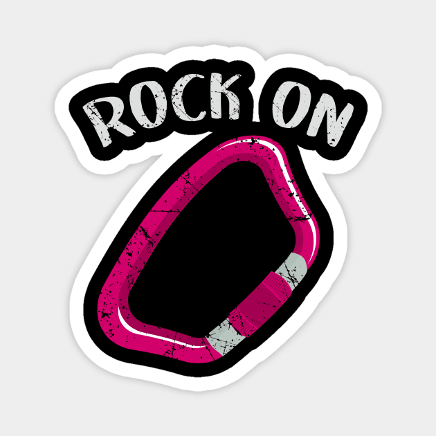 Rock on pink distressed Magnet by PaletteDesigns