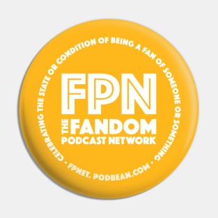 Fandom Podcast Network White Font Pin
