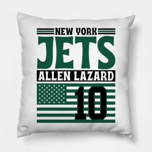 New York Jets Lazard 10 American Flag Football Pillow