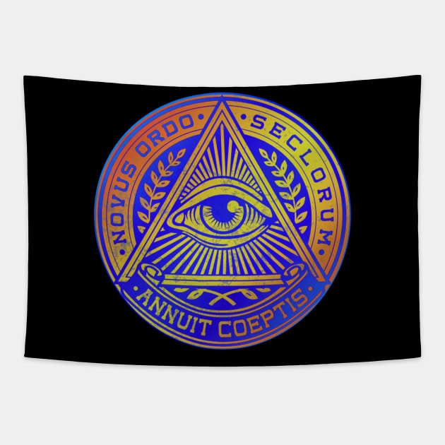 New World Order Illuminati Symbol Tapestry by Scar