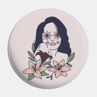 GIRL FLOWERS Pin