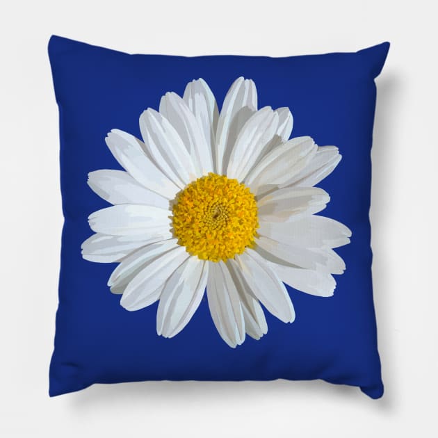 Marguerite blossom on Blue Pillow by A_using_colors