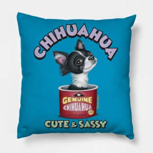 Cute adorable Chihuahua in cute and sassy can of genuine chihuahua Pillow