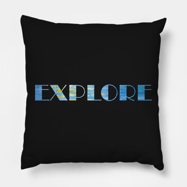 EXPLORE Pillow by quirkyandkind