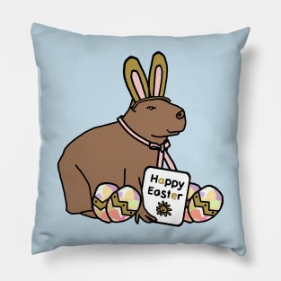Funny Easter Bunny Ears on Capybara Pillow