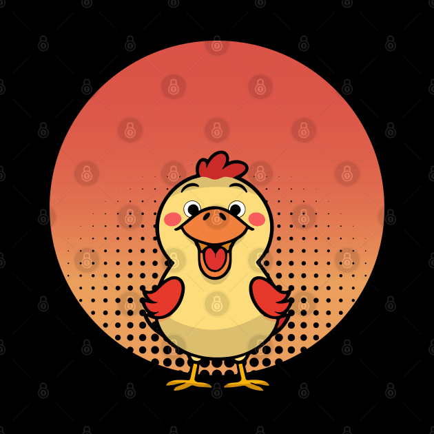 Enjoying chickens happy animated by greatnessprint